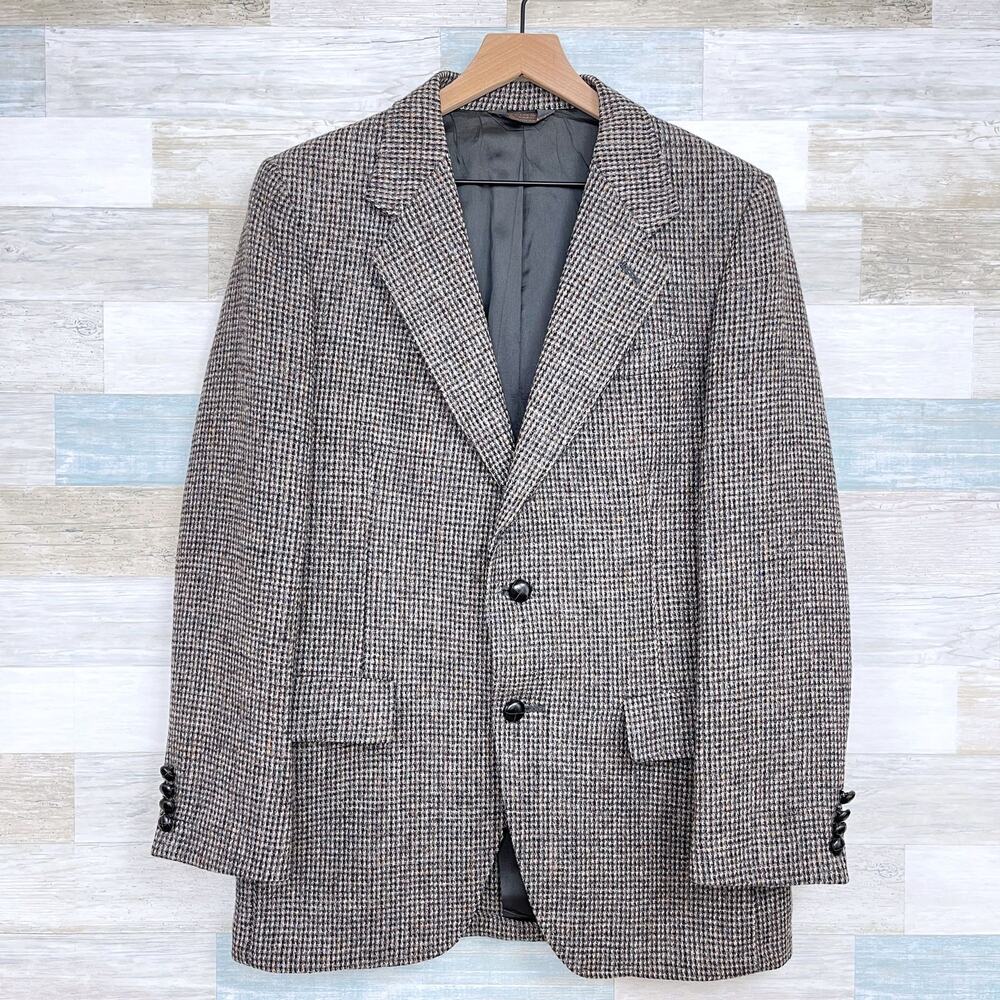 Harris Tweed Scottish Wool Sport Coat Vintage Kuppenheimer Mens 40R